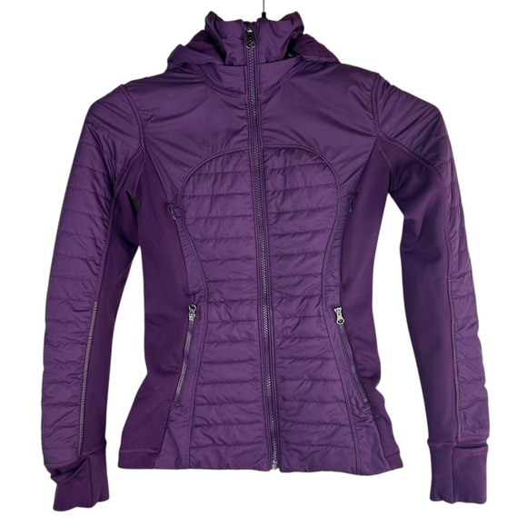 Lululemon First Mile Jacket Darkest Magenta Purple Full Zip Women's Size 2 - Picture 2 of 16